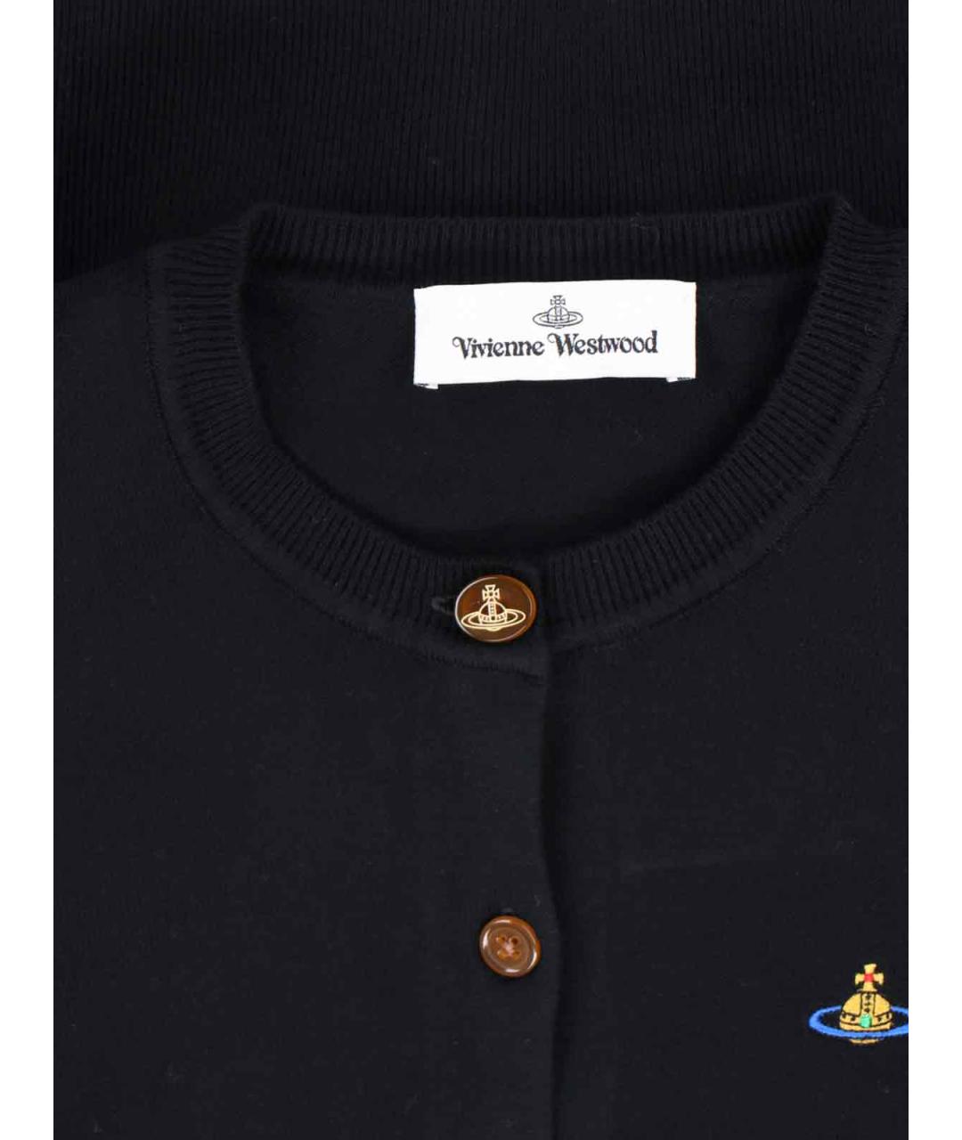 VIVIENNE WESTWOOD Черный хлопковый кардиган, фото 3