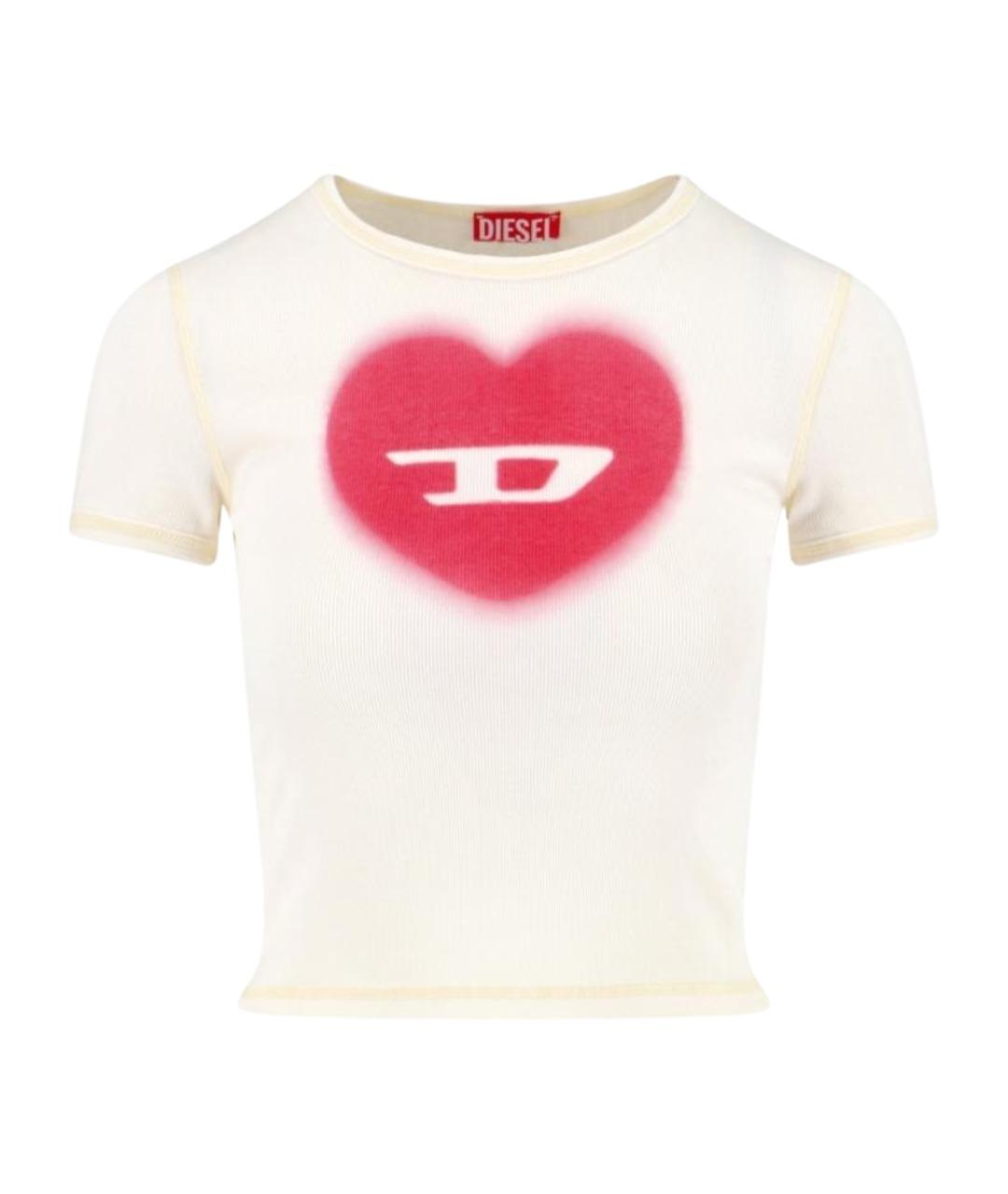 DIESEL Белая хлопковая футболка, фото 1