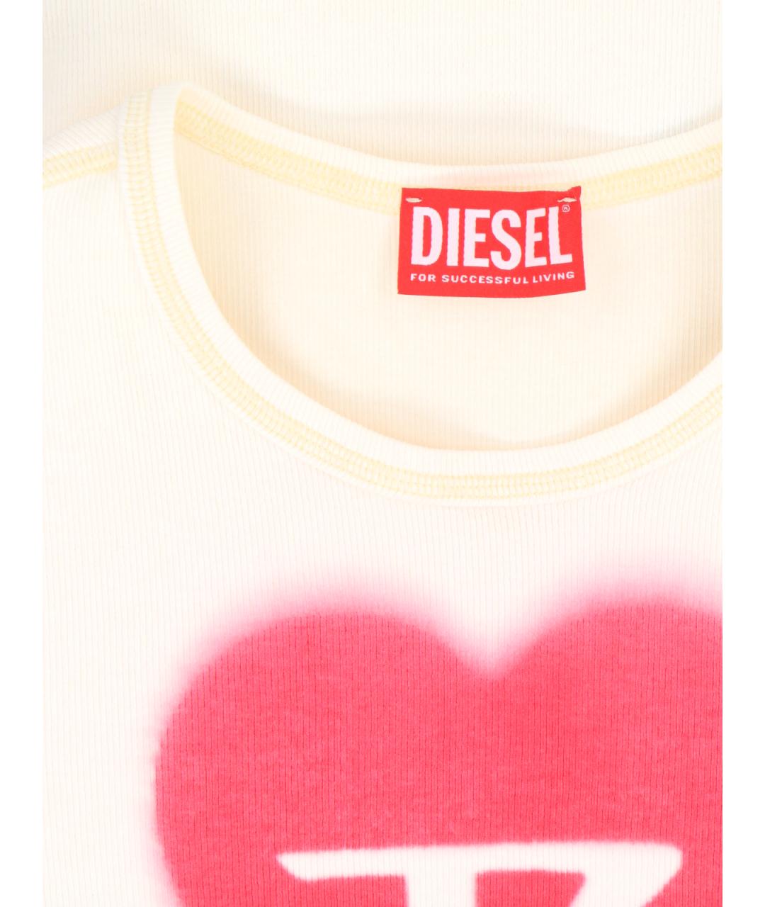 DIESEL Белая хлопковая футболка, фото 3