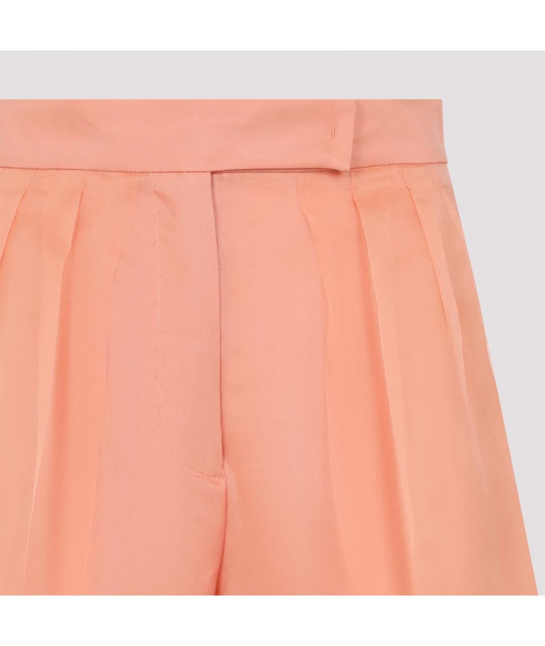 MAX MARA Розовые шелковые прямые брюки, фото 5
