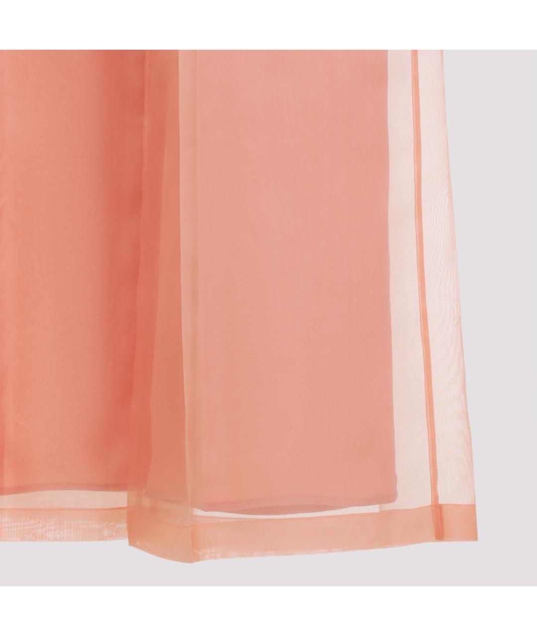 MAX MARA Розовые шелковые прямые брюки, фото 4