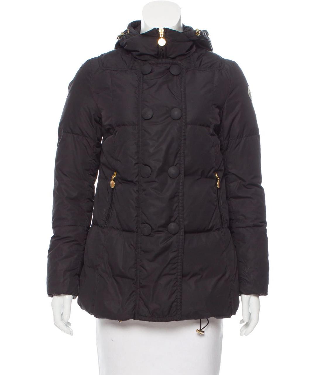 MONCLER Коричневый полиэстеровый пуховик, фото 2