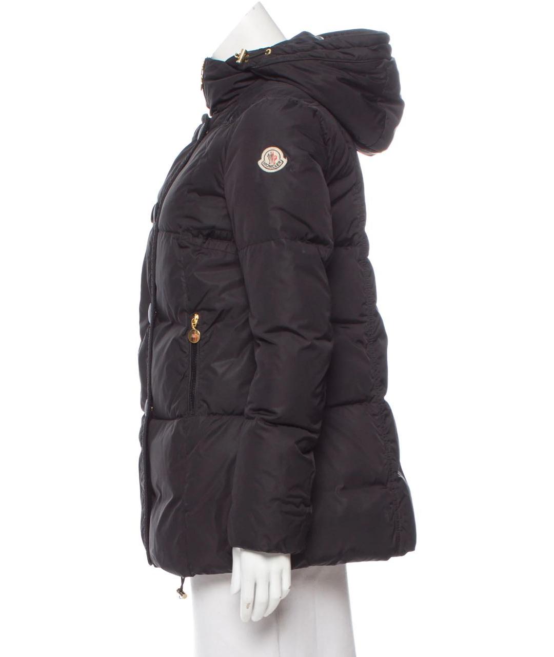 MONCLER Коричневый полиэстеровый пуховик, фото 3