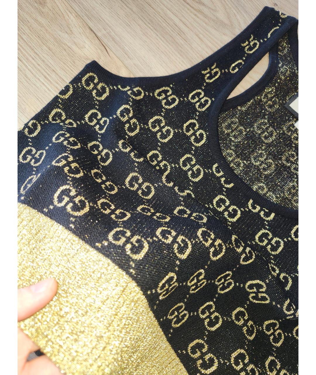 GUCCI Черная шерстяная майка, фото 4