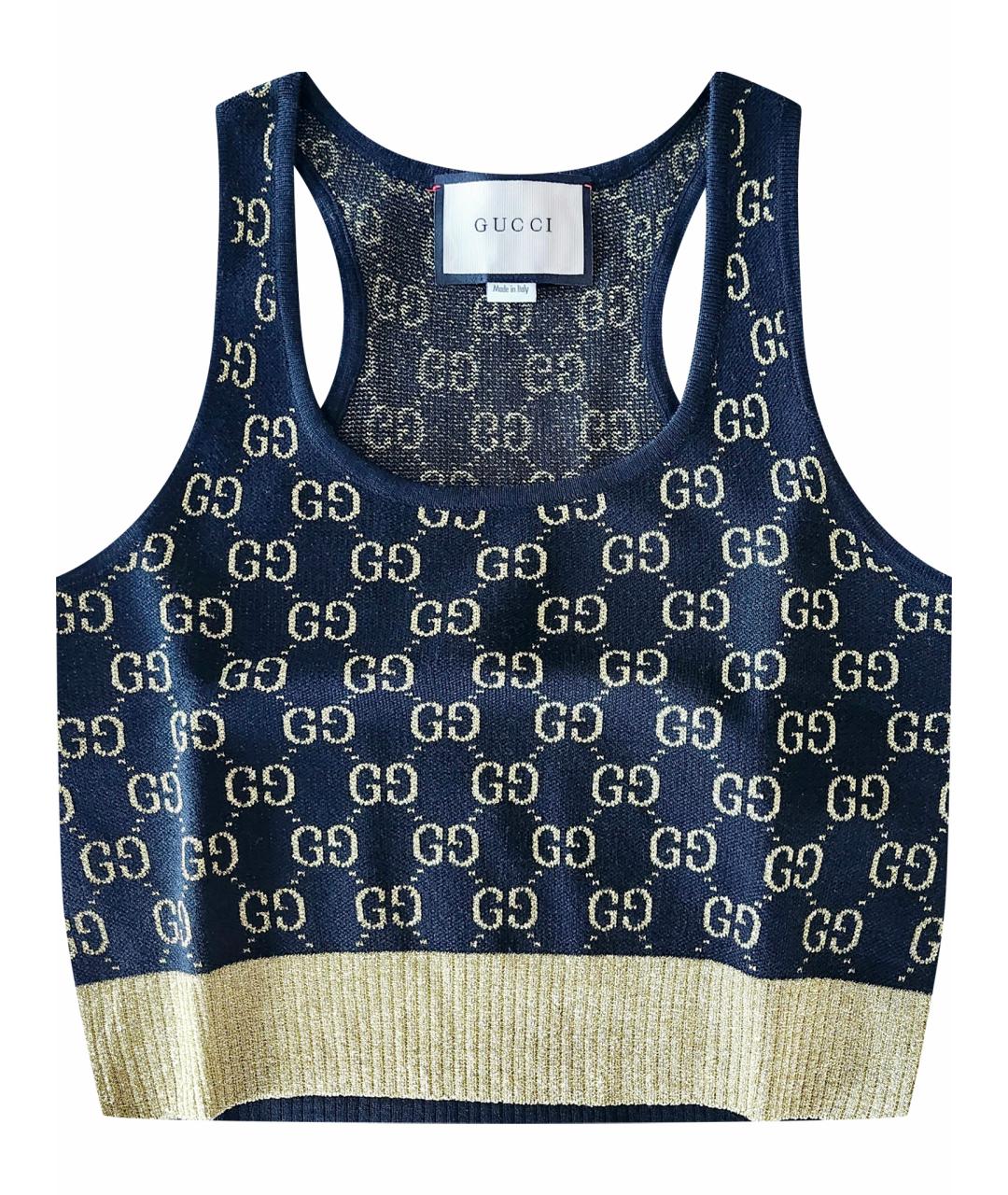 GUCCI Черная шерстяная майка, фото 1