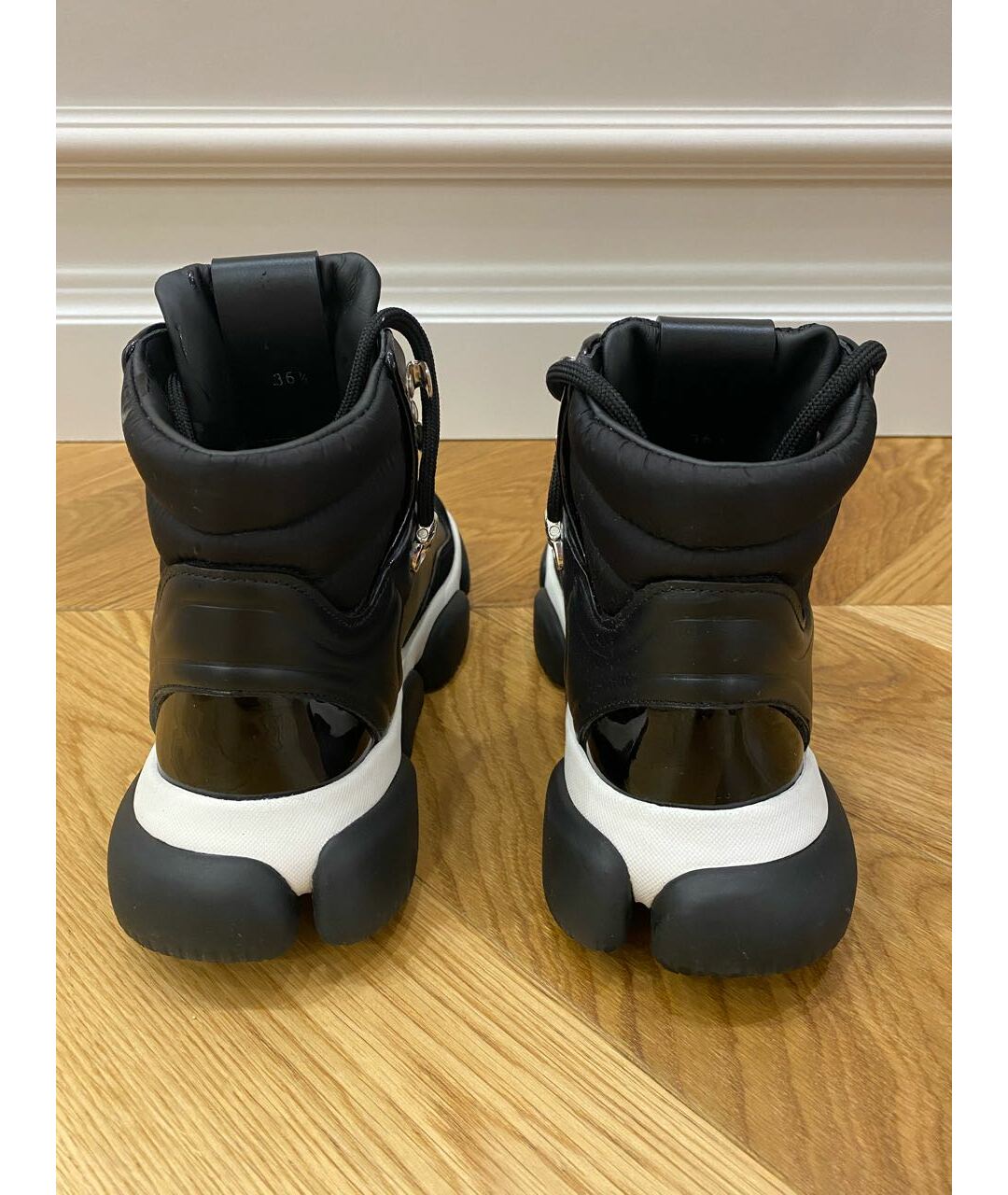 MONCLER Черные кожаные ботинки, фото 4