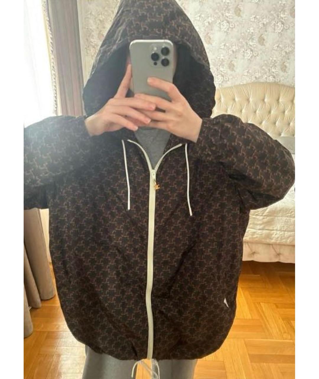 CELINE Коричневая полиамидовая куртка, фото 3