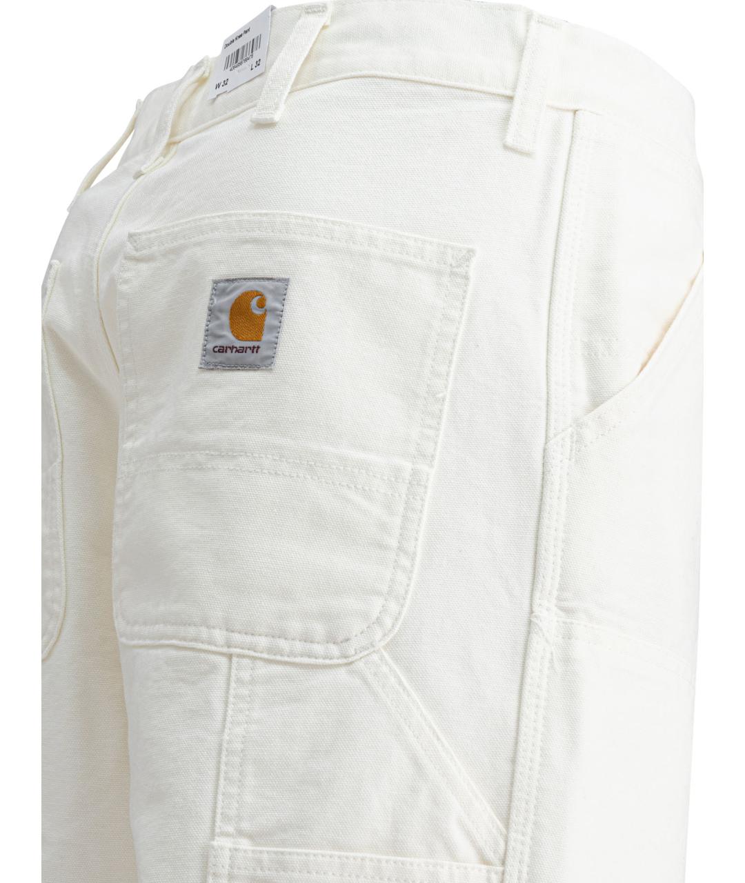CARHARTT WIP Белые хлопковые повседневные брюки, фото 4
