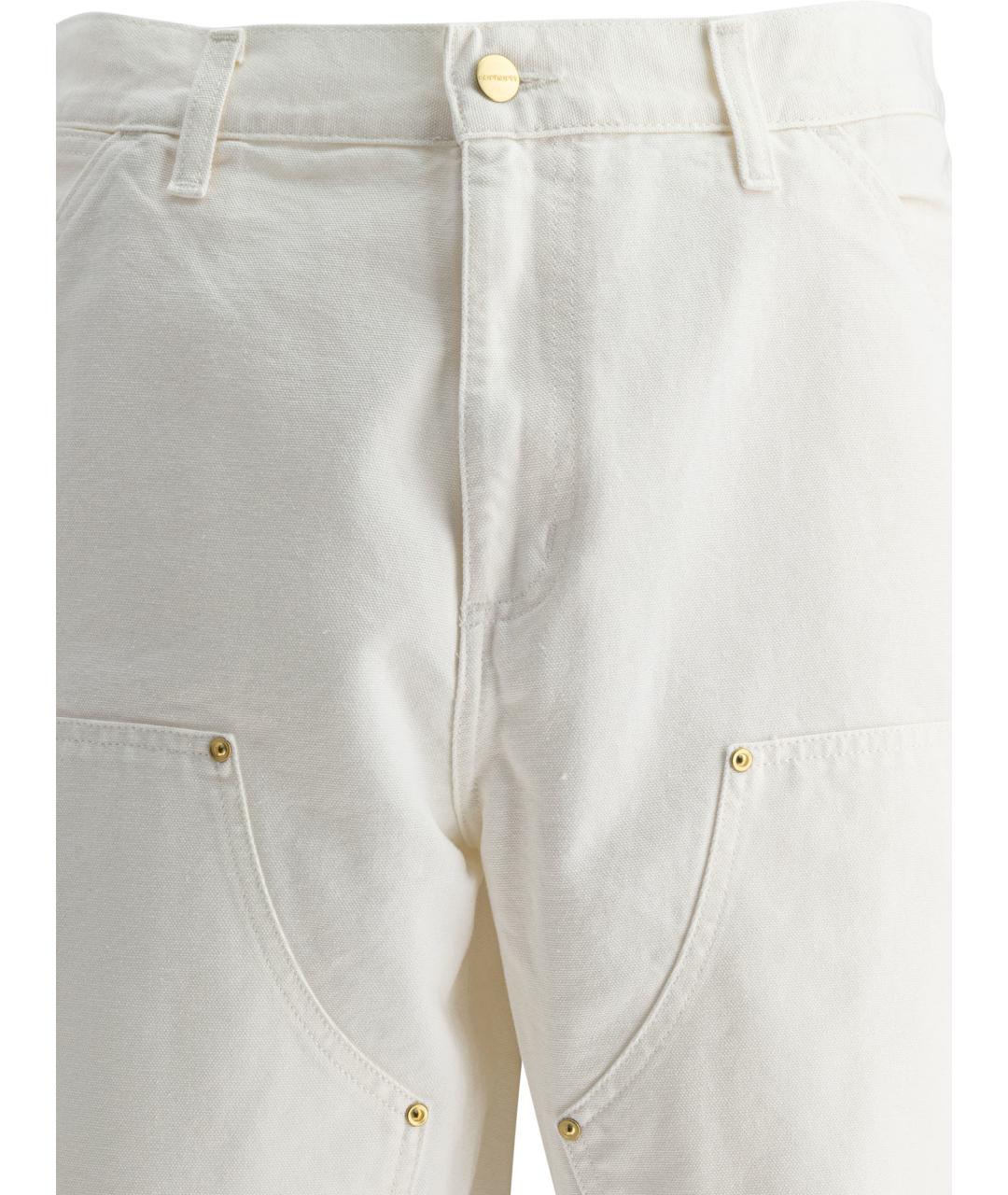 CARHARTT WIP Белые хлопковые повседневные брюки, фото 3