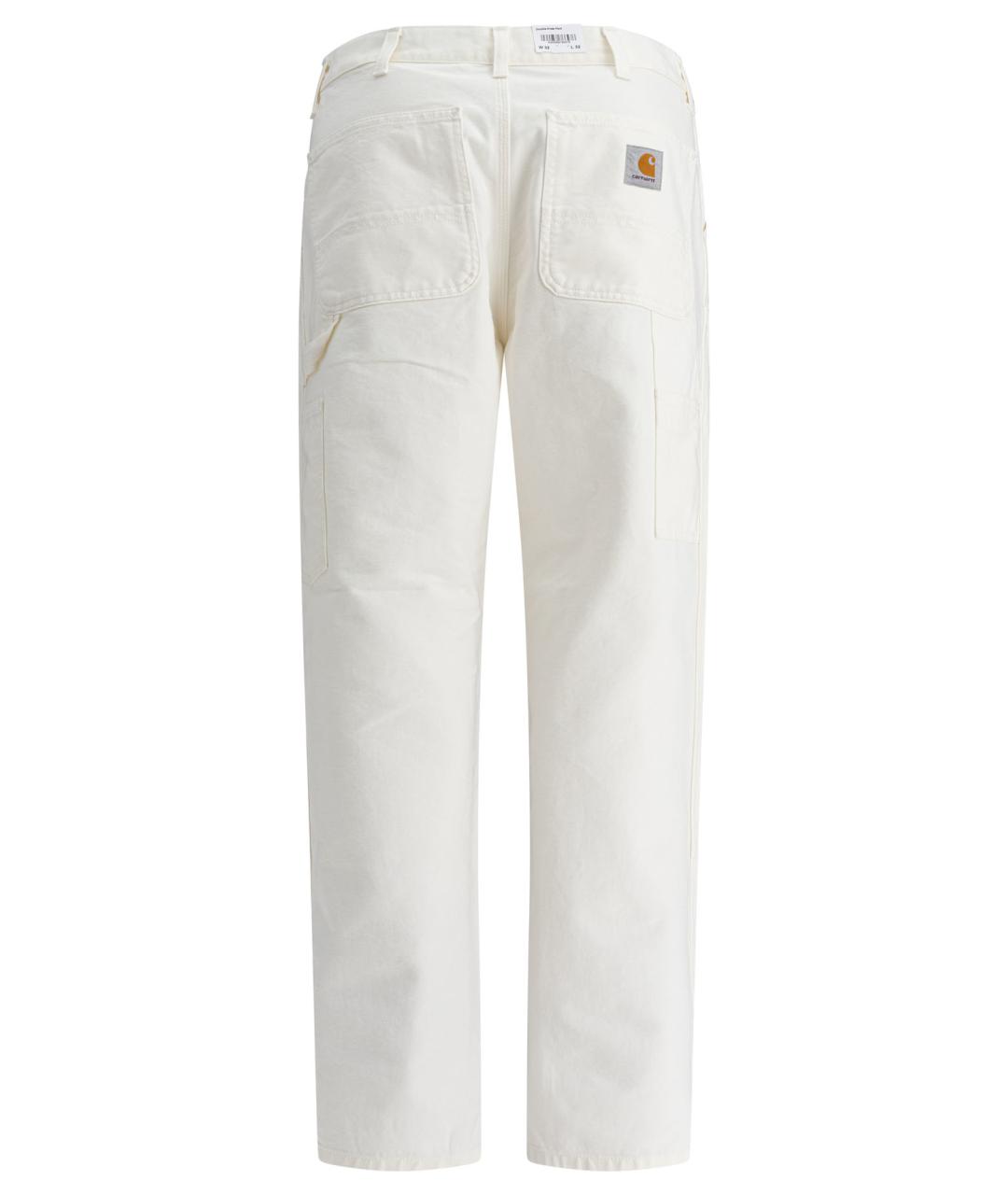 CARHARTT WIP Белые хлопковые повседневные брюки, фото 2