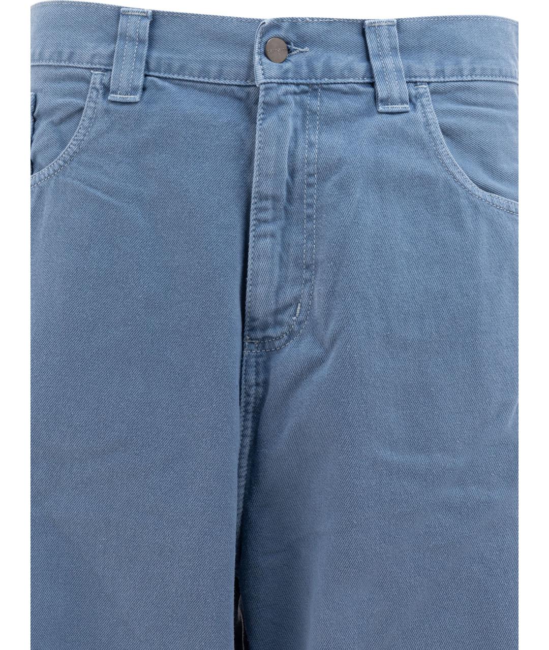 CARHARTT WIP Голубые хлопковые повседневные брюки, фото 3