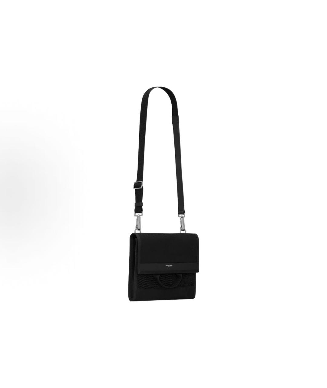SAINT LAURENT Черная кожаная сумка с короткими ручками, фото 5