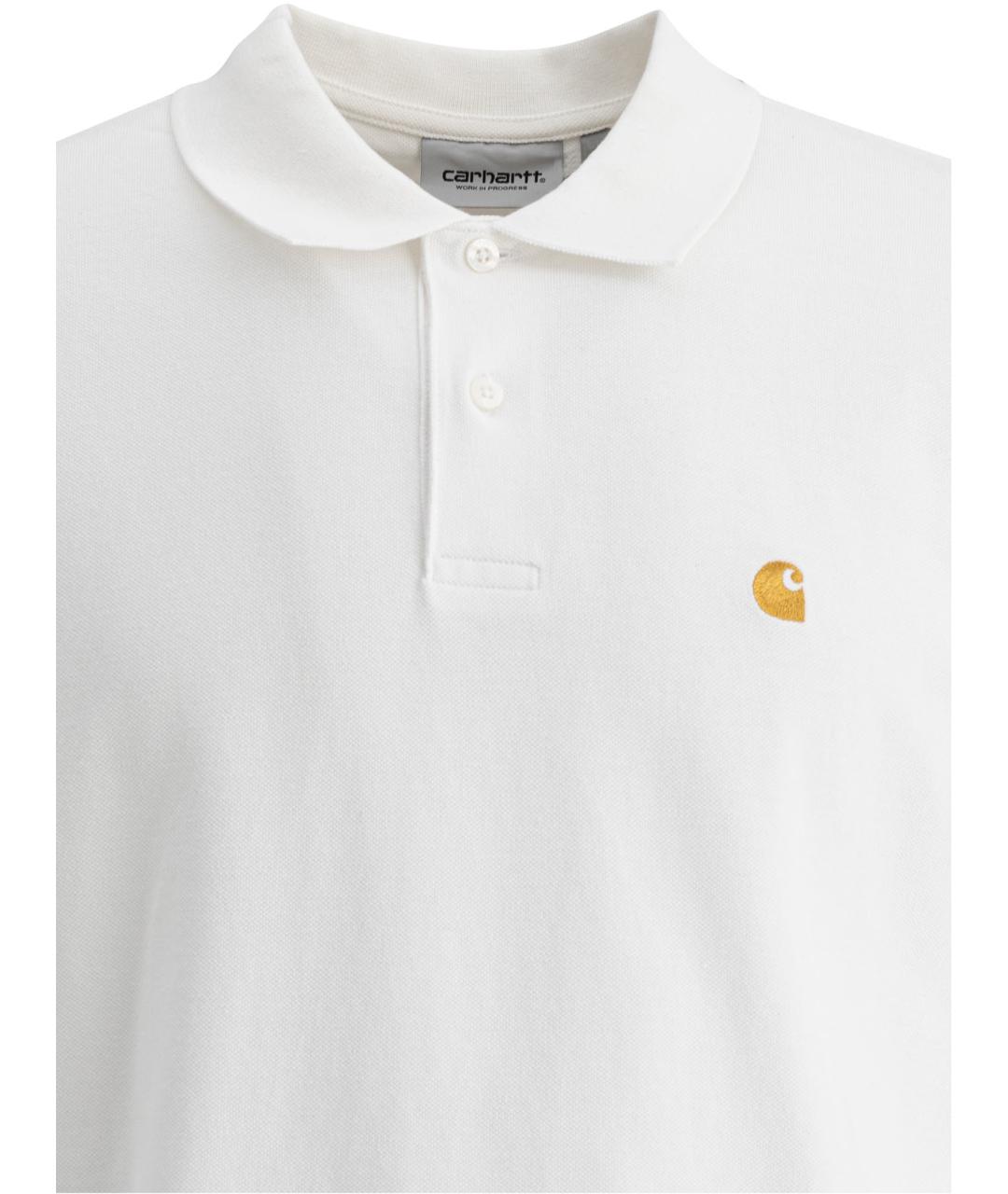 CARHARTT WIP Белое хлопковое поло с коротким рукавом, фото 3