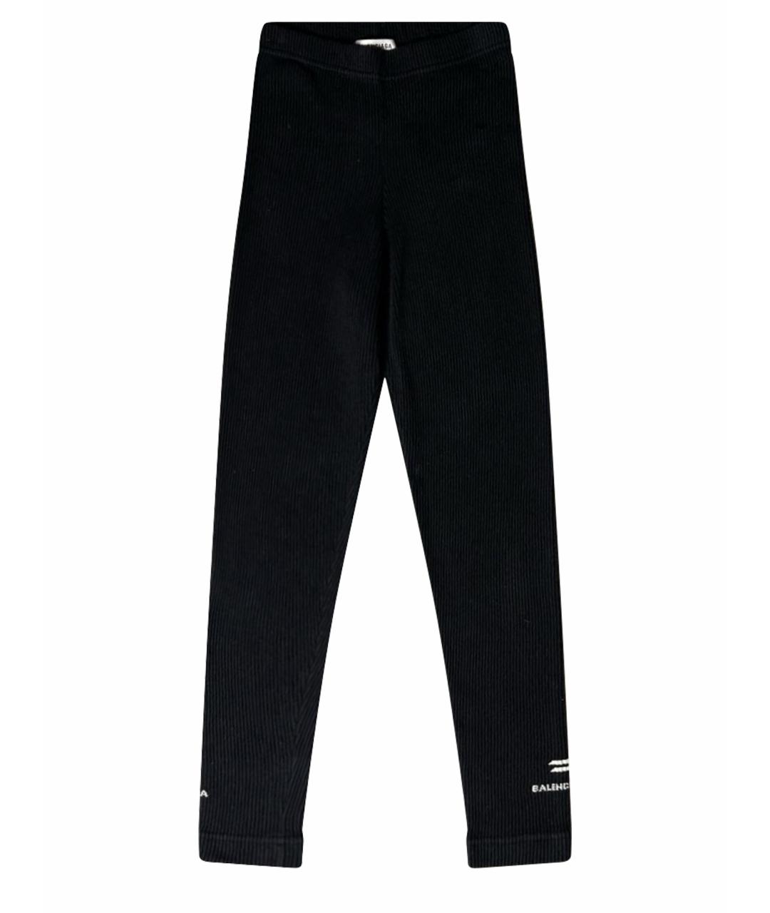 BALENCIAGA Черные хлопко-эластановые леггинсы и велосипедки, фото 1