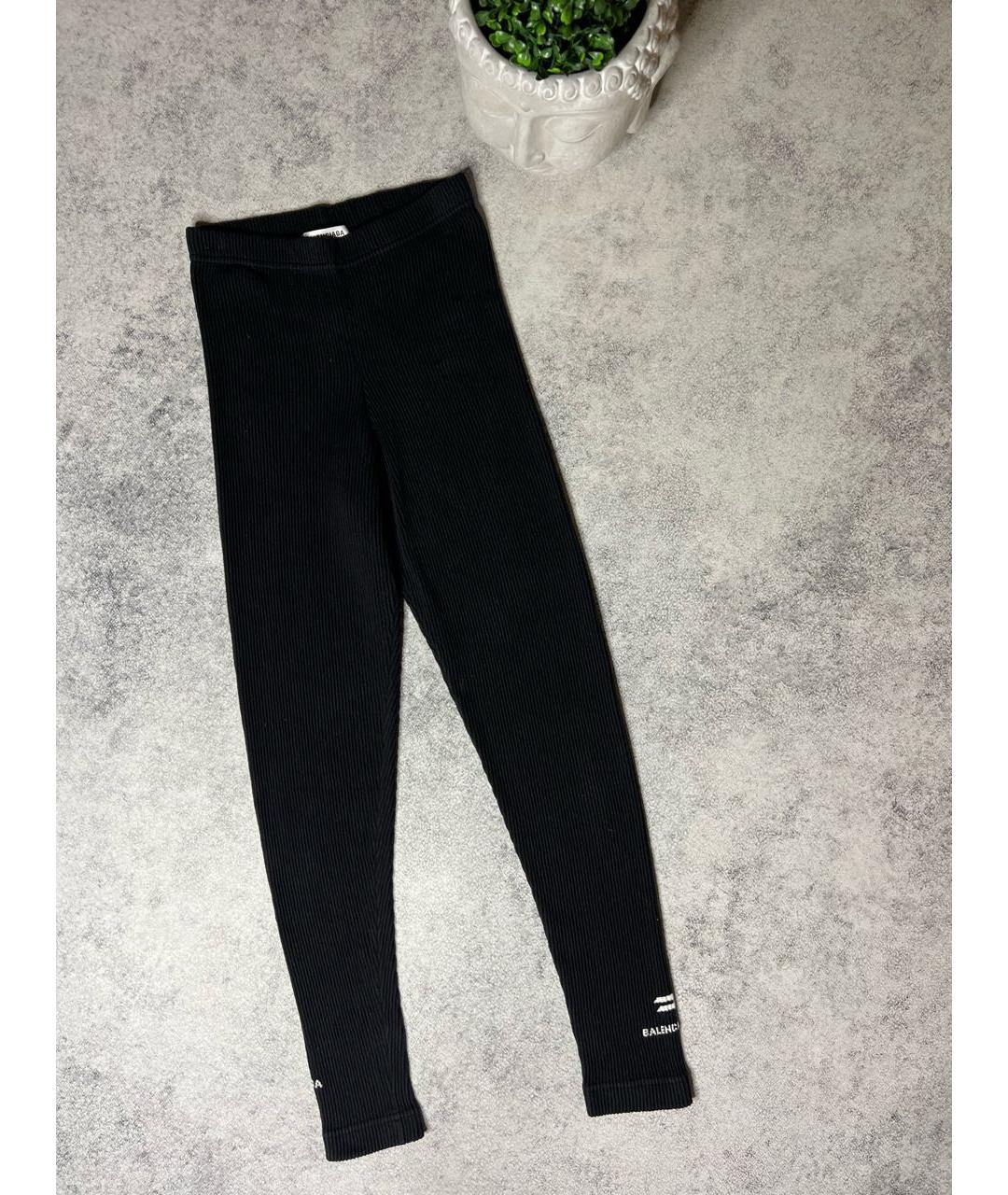 BALENCIAGA Черные хлопко-эластановые леггинсы и велосипедки, фото 9