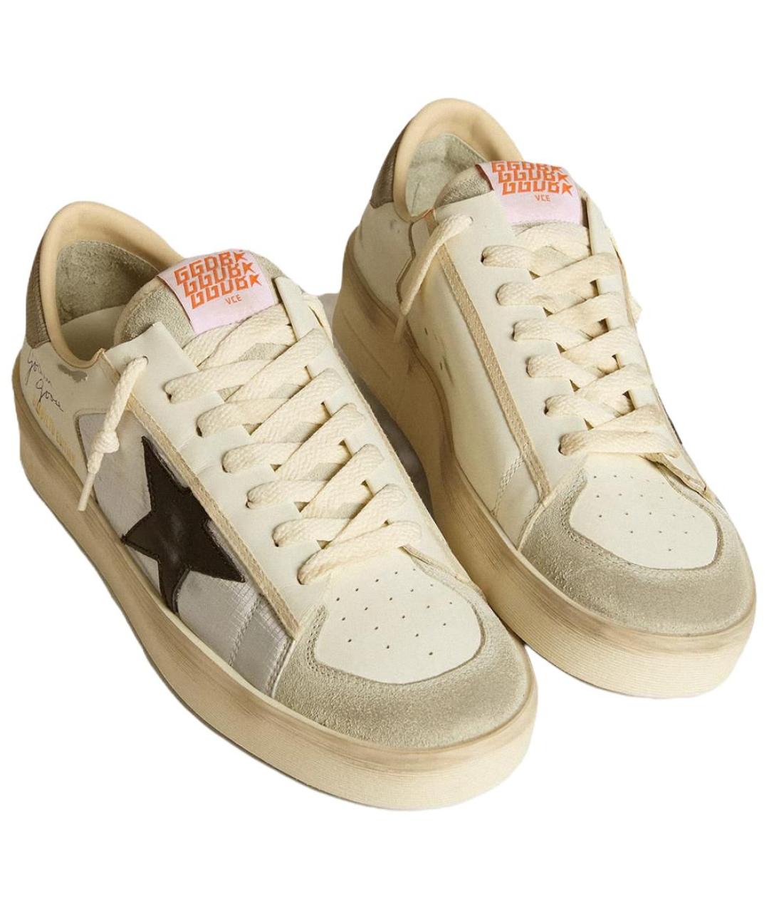 GOLDEN GOOSE DELUXE BRAND Белые кожаные низкие кроссовки / кеды, фото 3