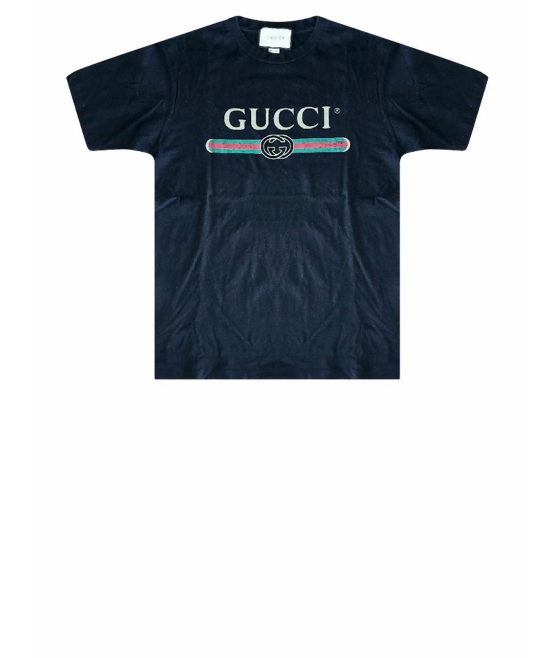 GUCCI Черная хлопковая футболка, фото 1