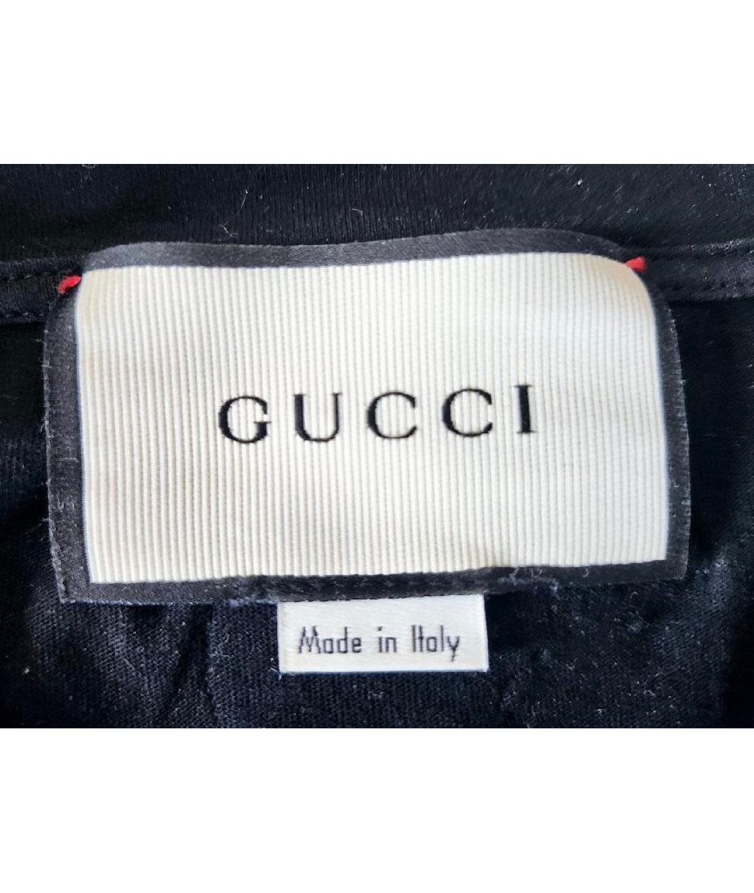 GUCCI Черная хлопковая футболка, фото 3