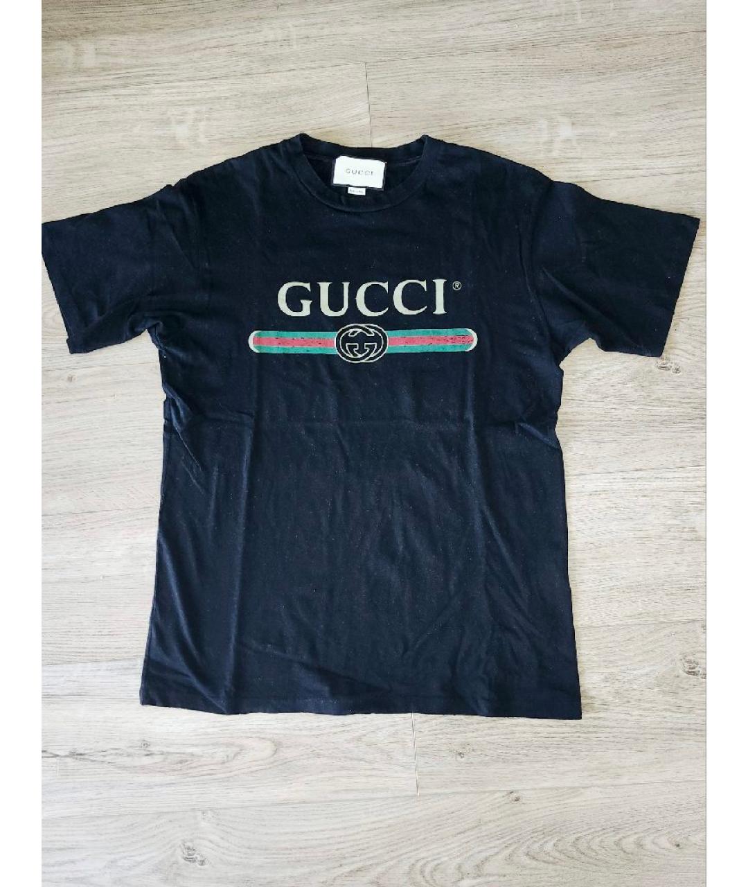GUCCI Черная хлопковая футболка, фото 6