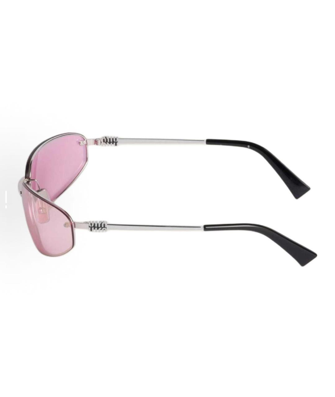 MIU MIU Розовые металлические солнцезащитные очки, фото 3