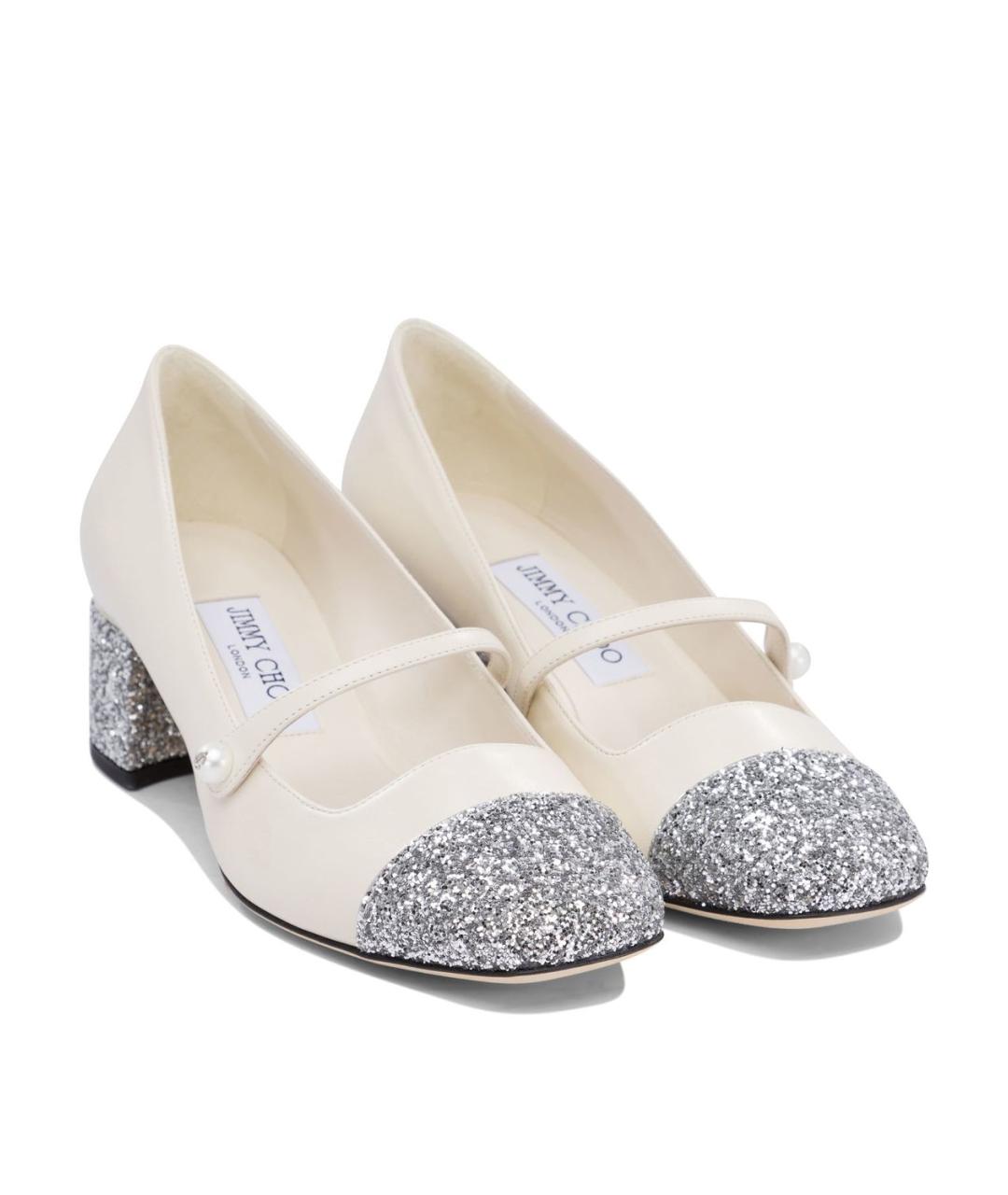 JIMMY CHOO Белые текстильные туфли, фото 2