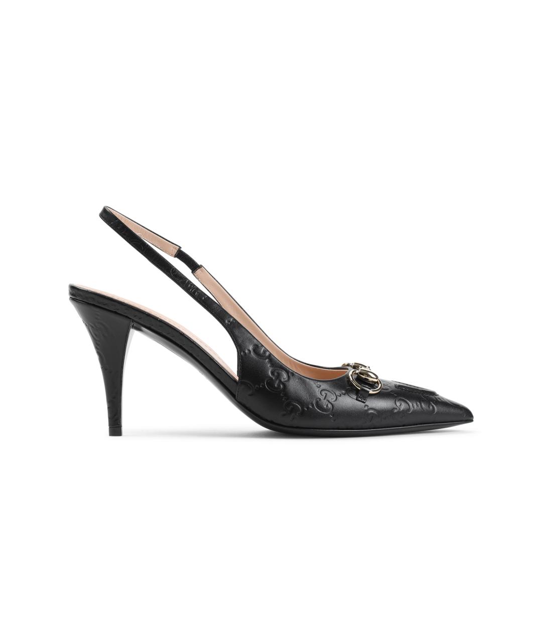 GUCCI Черные кожаные туфли, фото 1