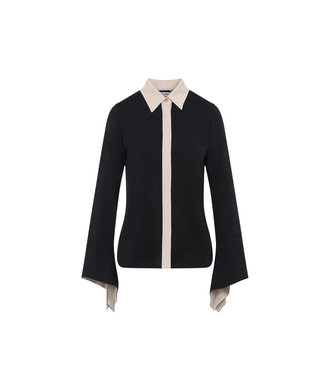 MAX MARA Черная шелковая рубашка, фото 1
