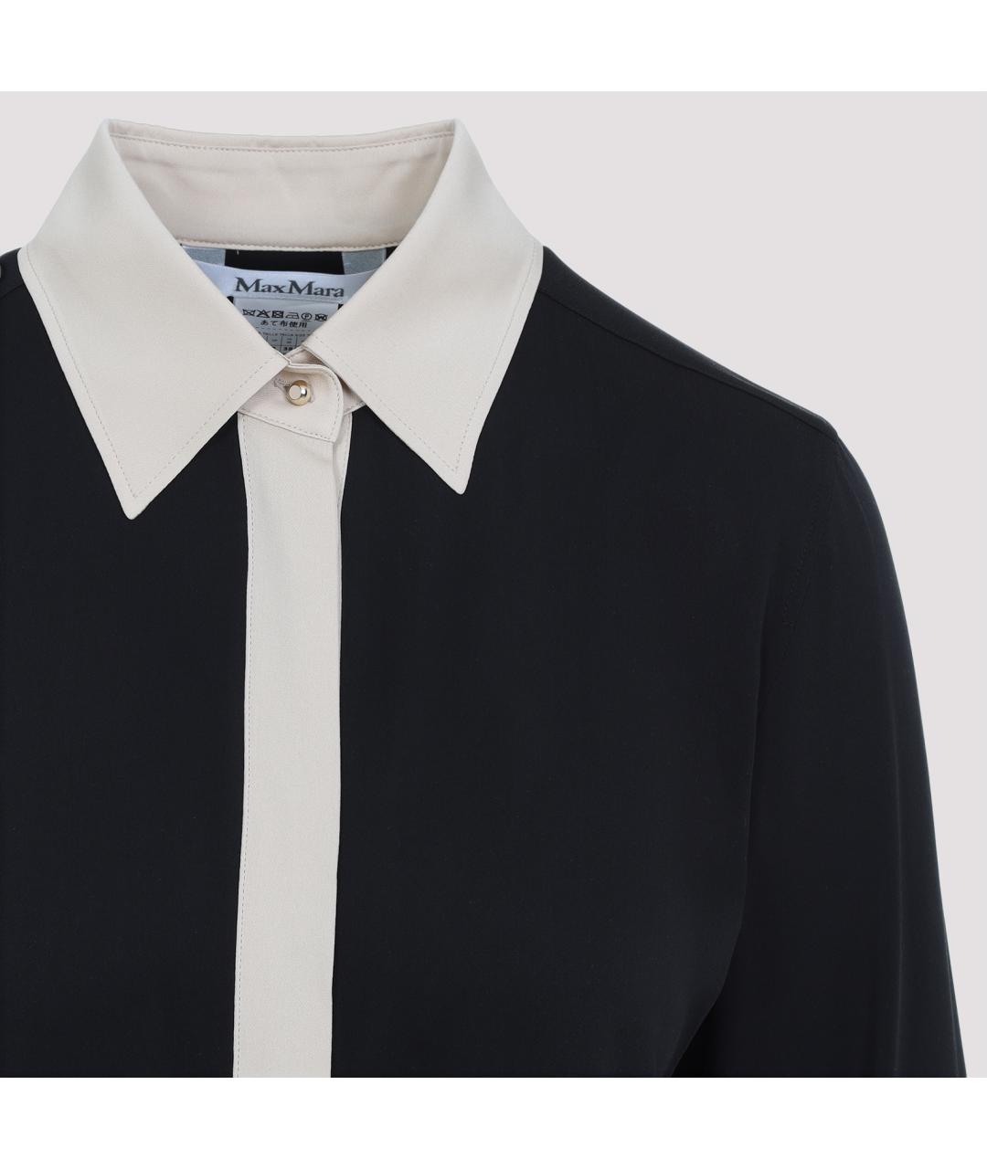 MAX MARA Черная шелковая рубашка, фото 4