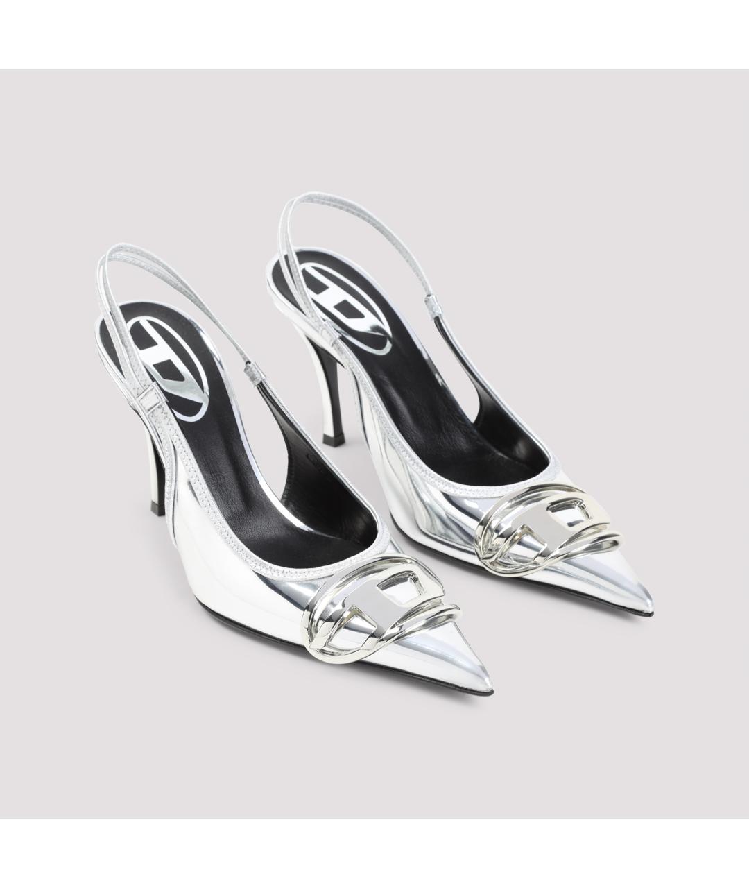 DIESEL Серебряные туфли из искусственной кожи, фото 4