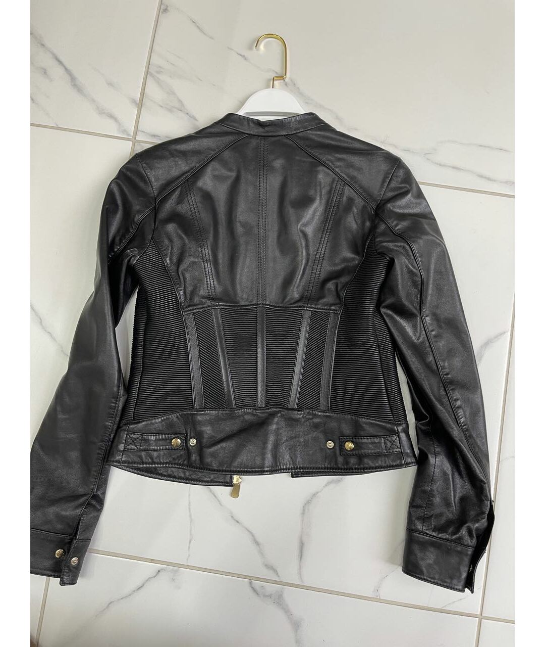 VERSACE COLLECTION Черная кожаная куртка, фото 2