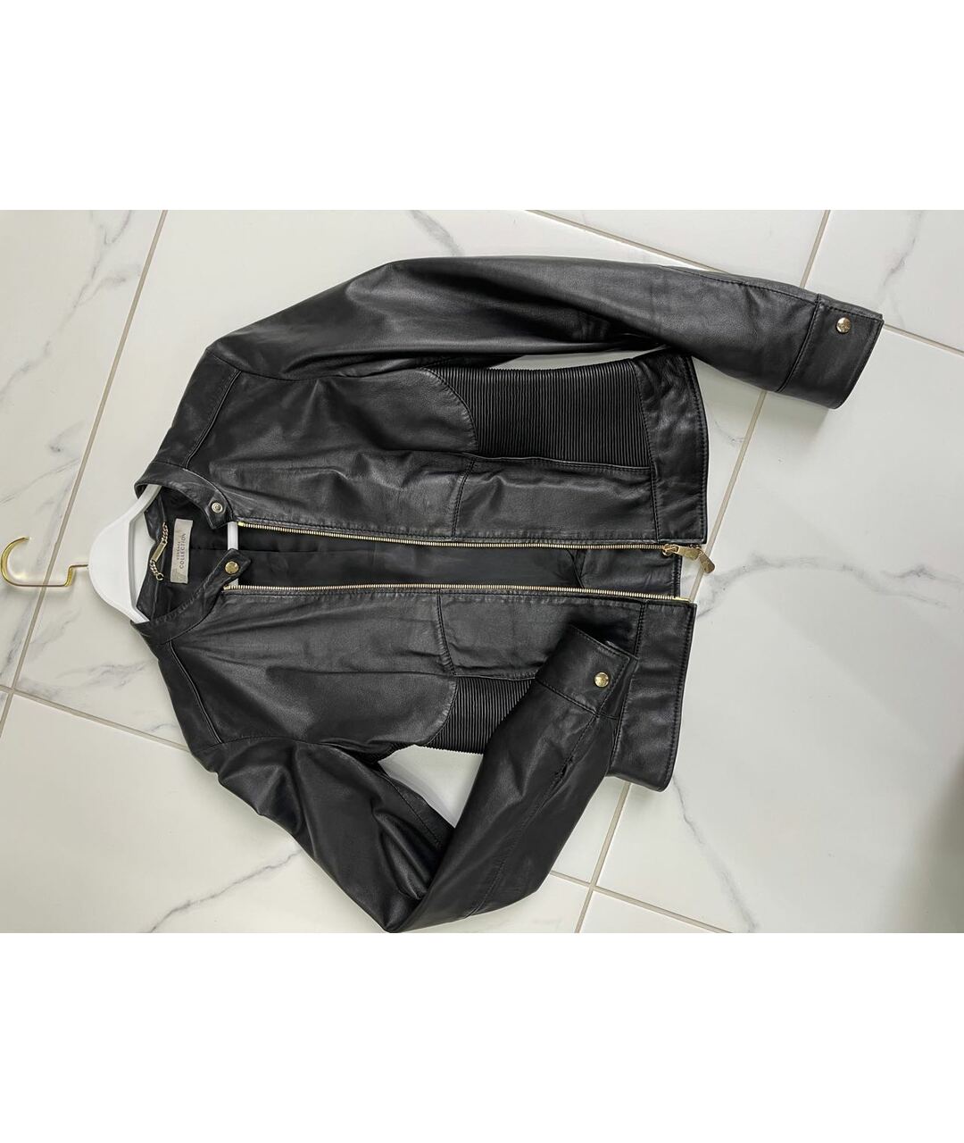 VERSACE COLLECTION Черная кожаная куртка, фото 5