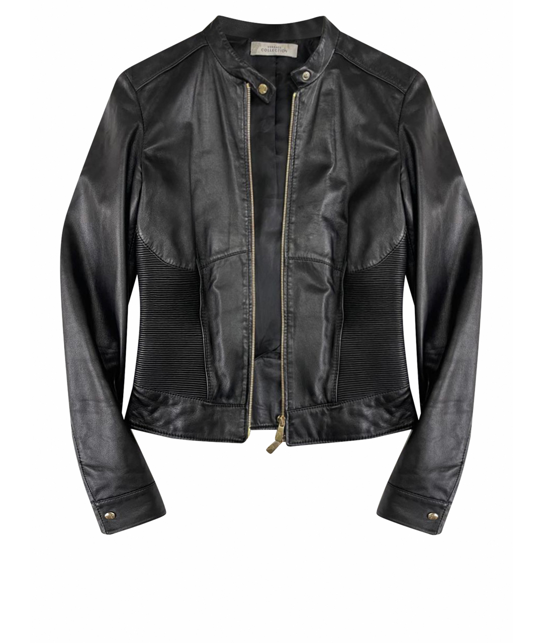 VERSACE COLLECTION Черная кожаная куртка, фото 1