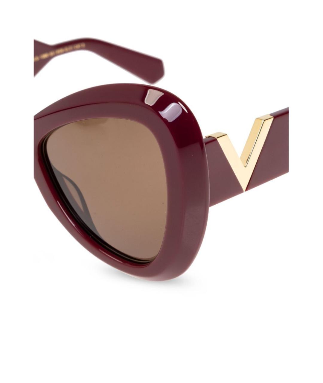 VALENTINO Бордовые пластиковые солнцезащитные очки, фото 3