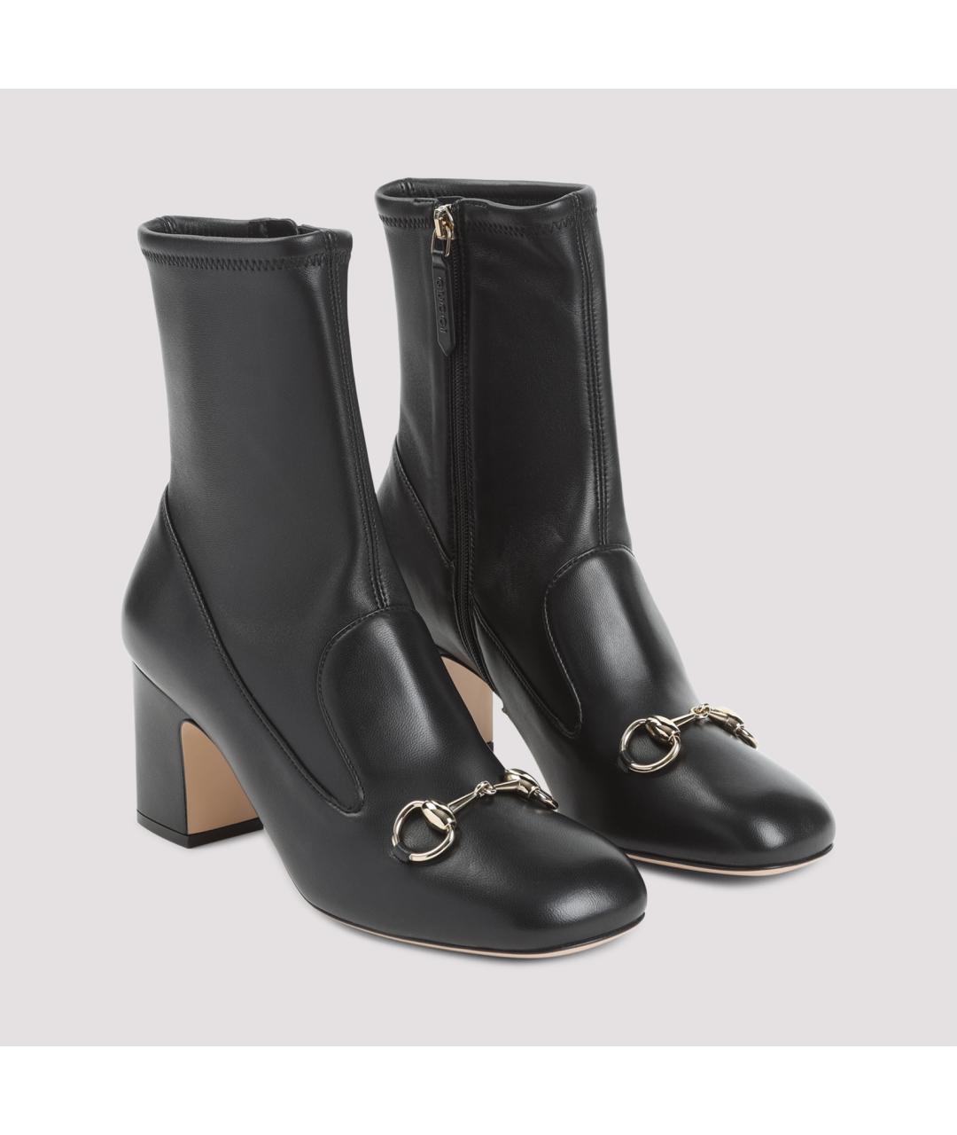 GUCCI Черные кожаные ботильоны, фото 4