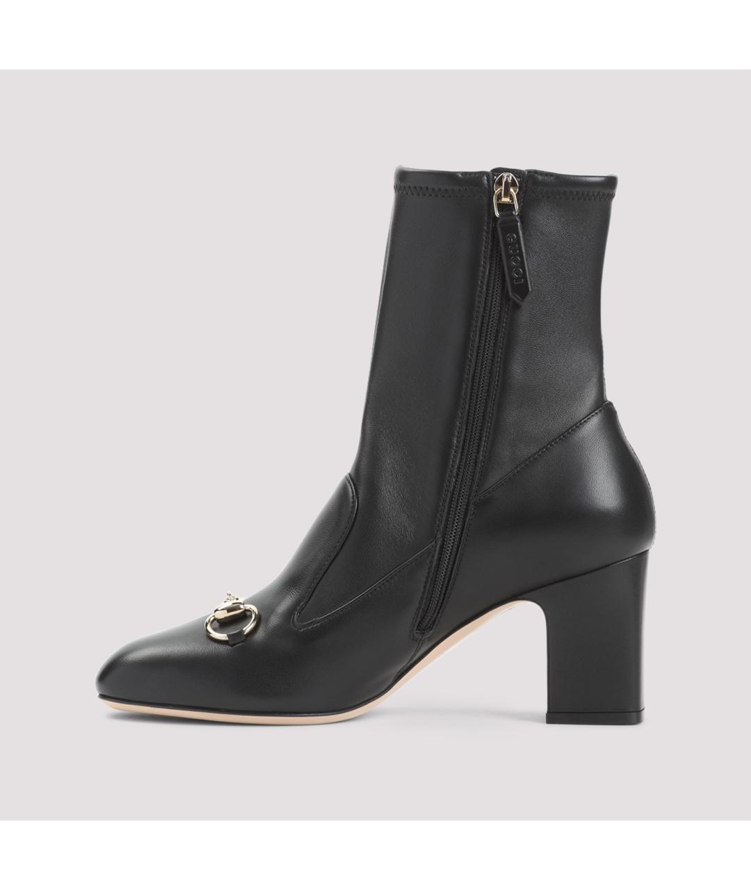 GUCCI Черные кожаные ботильоны, фото 3