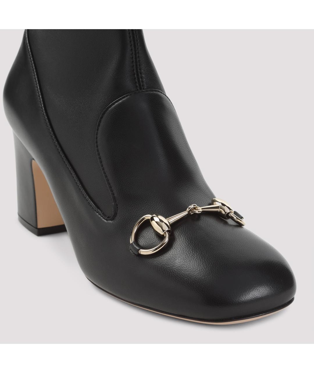 GUCCI Черные кожаные ботильоны, фото 5