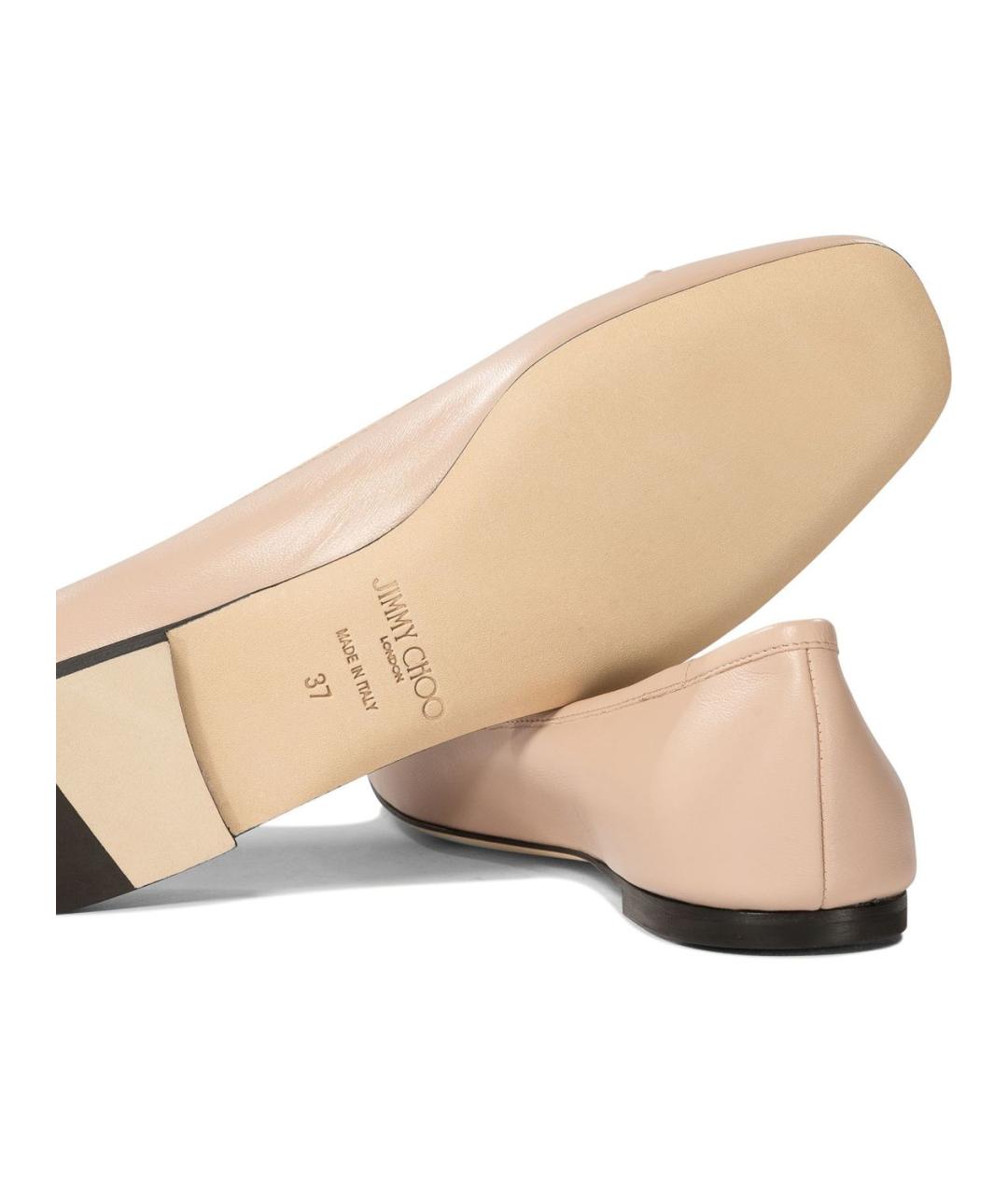 JIMMY CHOO Бежевые кожаные балетки, фото 5