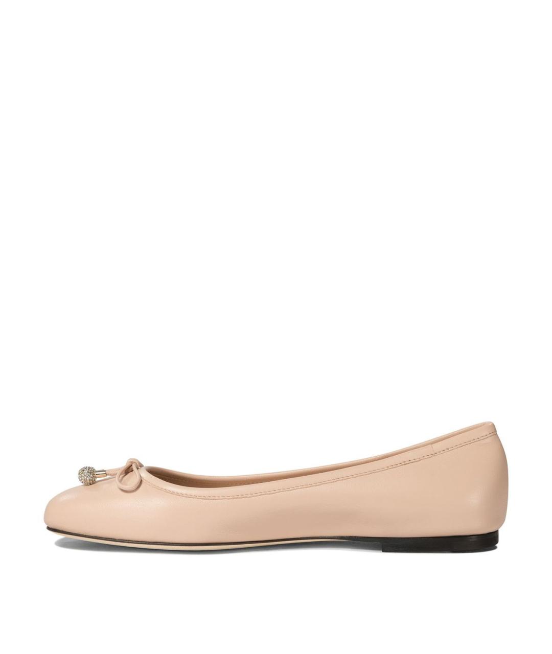 JIMMY CHOO Бежевые кожаные балетки, фото 3