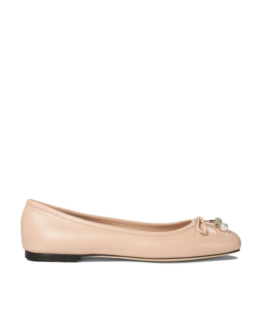 JIMMY CHOO Бежевые кожаные балетки, фото 1
