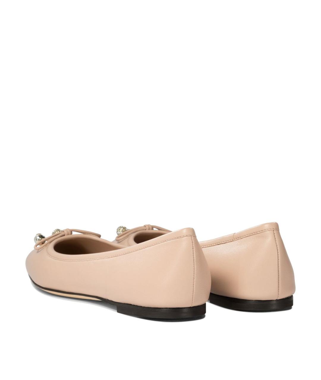 JIMMY CHOO Бежевые кожаные балетки, фото 4