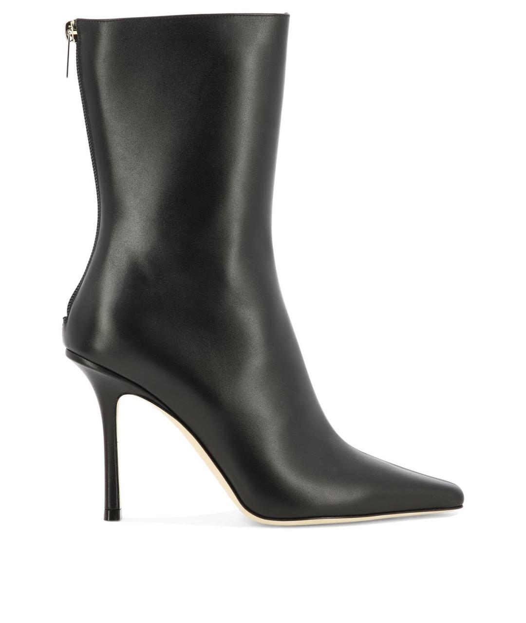 JIMMY CHOO Черные кожаные ботинки, фото 1