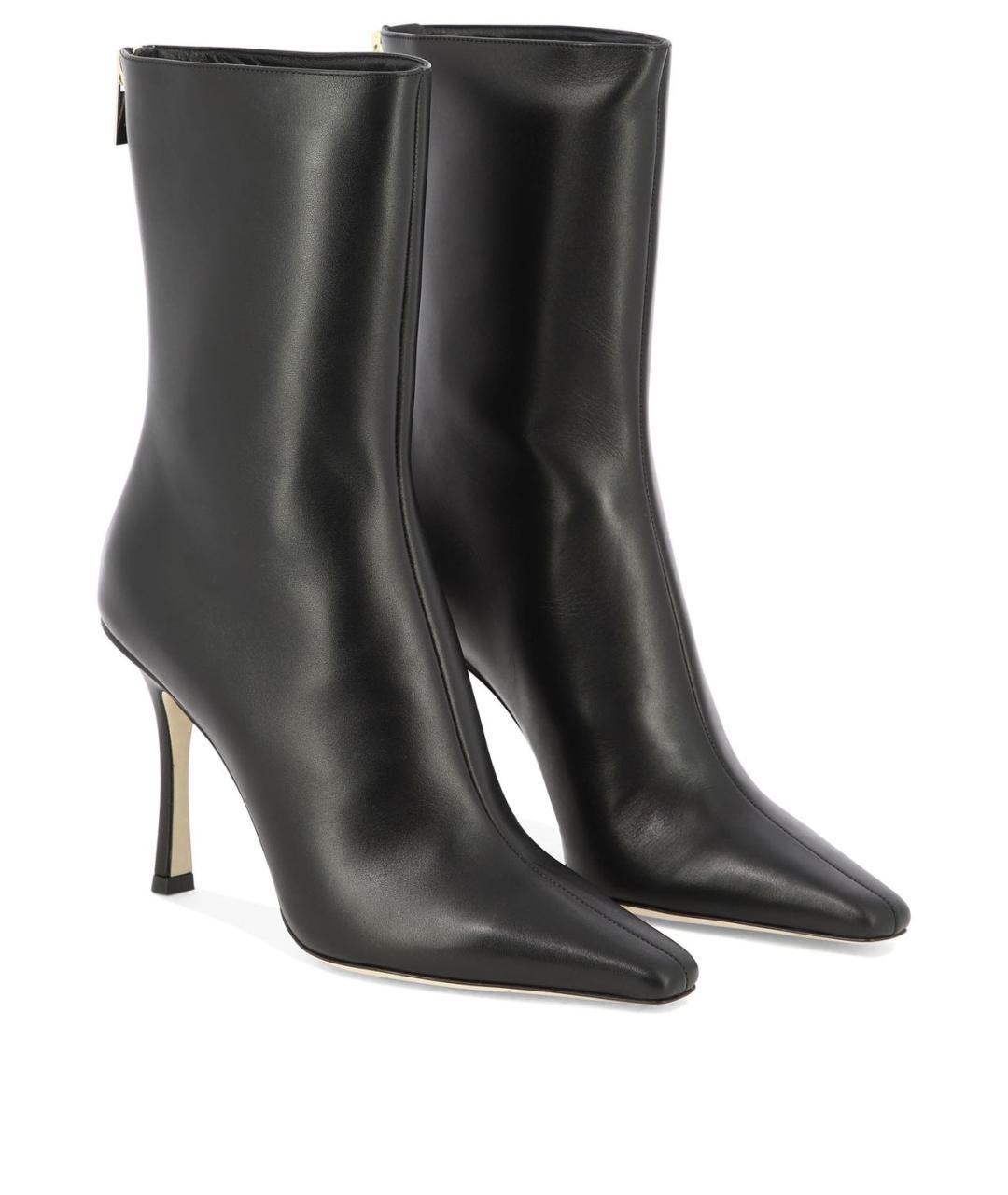 JIMMY CHOO Черные кожаные ботинки, фото 2