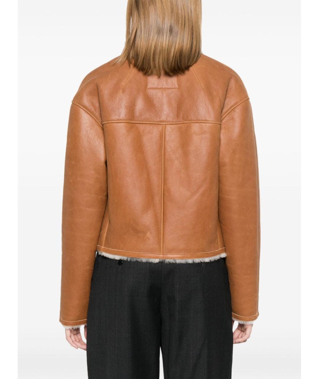 ISABEL MARANT Бежевая кожаная дубленка, фото 4