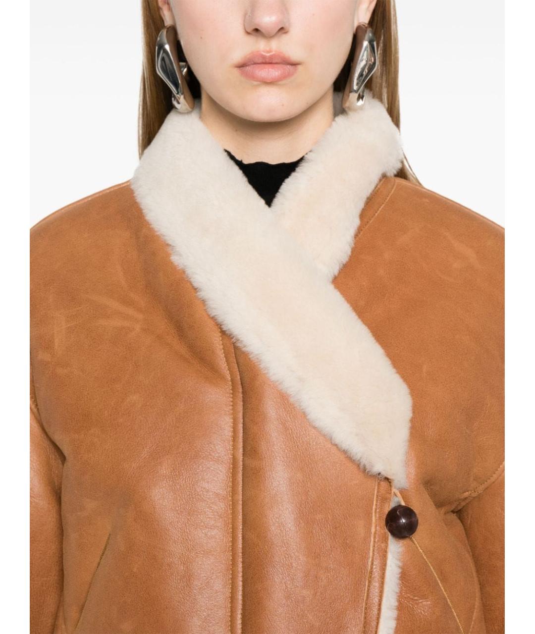 ISABEL MARANT Бежевая кожаная дубленка, фото 5