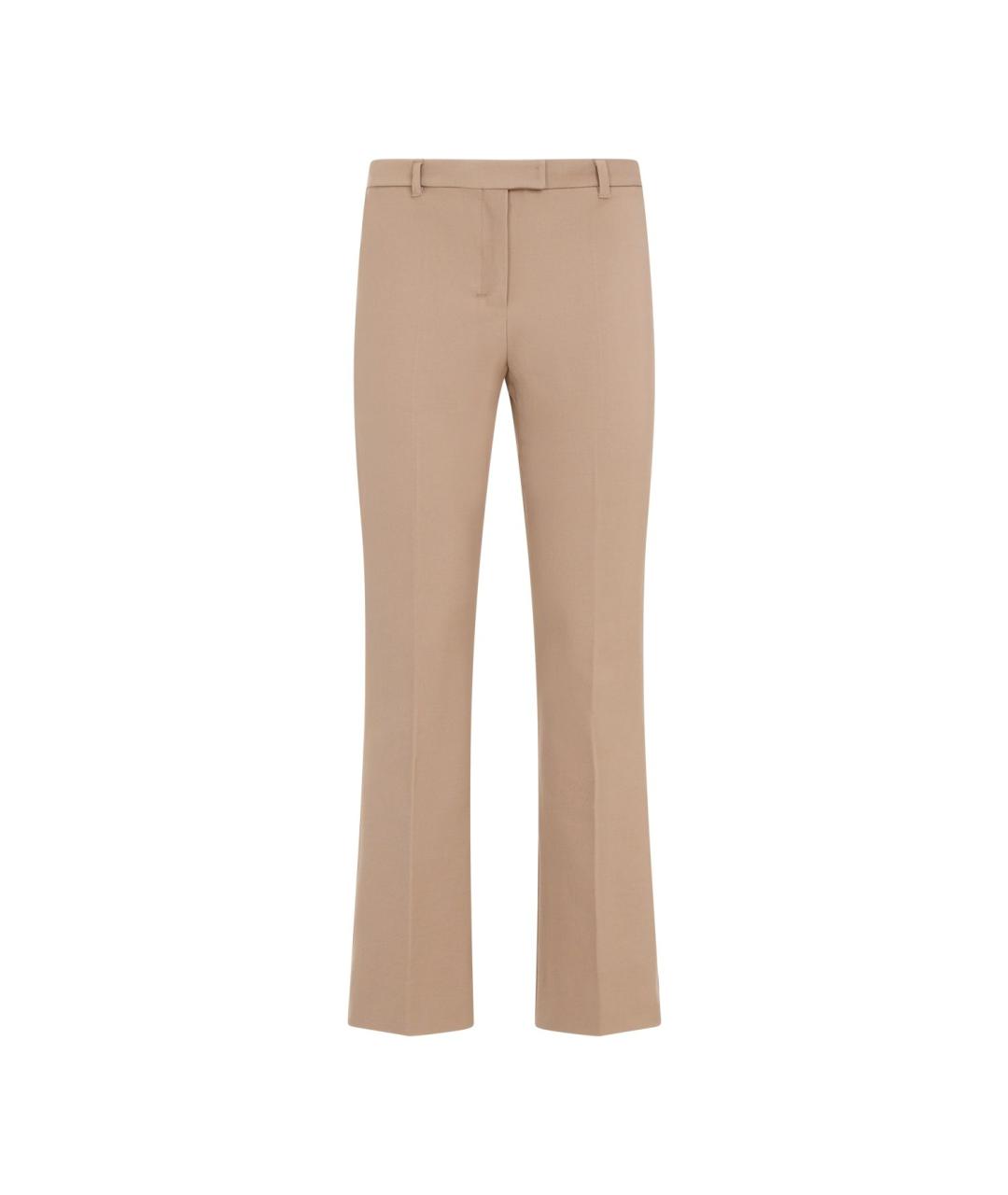 'S MAX MARA Бежевые хлопковые прямые брюки, фото 1