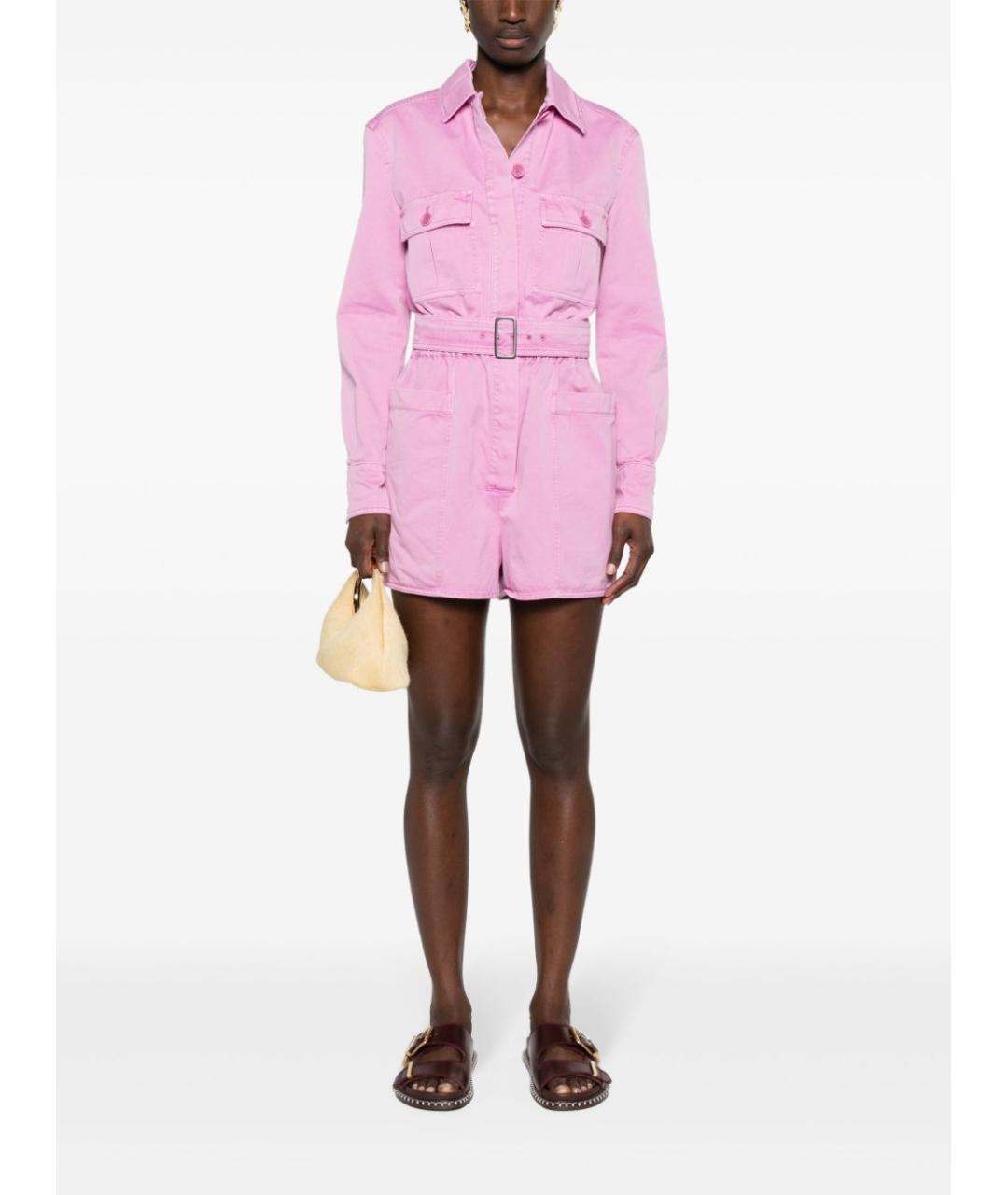 MAX MARA Розовый хлопковый комбинезон, фото 5