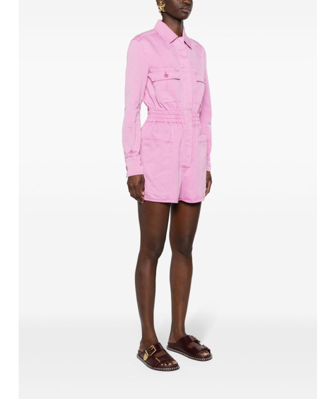 MAX MARA Розовый хлопковый комбинезон, фото 4