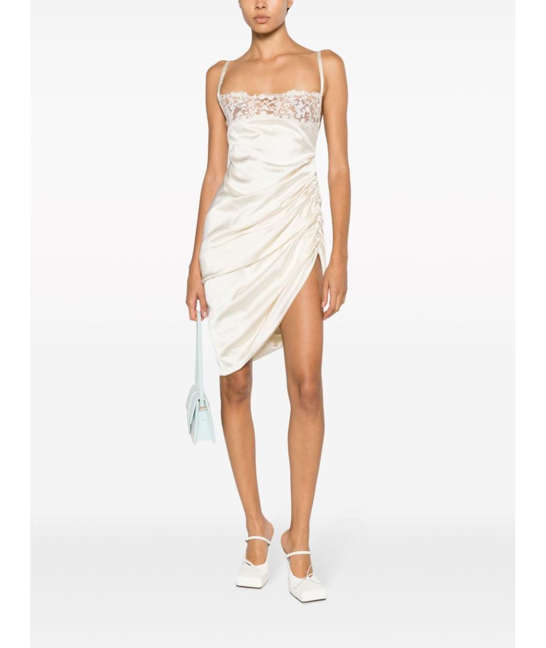 JACQUEMUS Бежевое хлопковое повседневное платье, фото 4