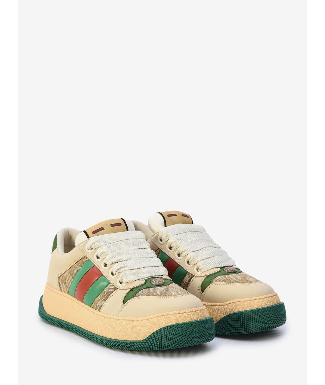 GUCCI Мульти кожаные низкие кроссовки / кеды, фото 2