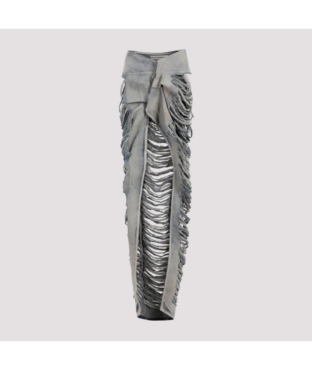 RICK OWENS Зеленая хлопковая юбка макси, фото 2